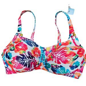 Amoena Bikini Top Size 8B Masectomy Swimwear Floral New With Tags